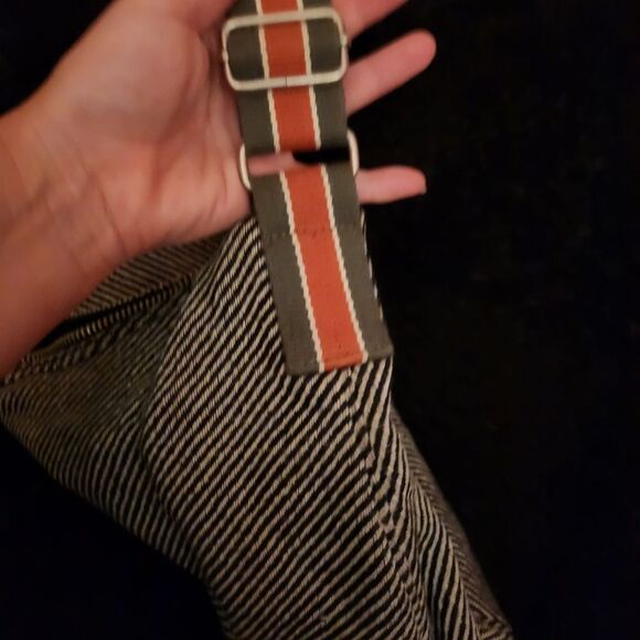 GAP Monochrome Striped Bag with Bold Orange Strap - Picture 4 of 9